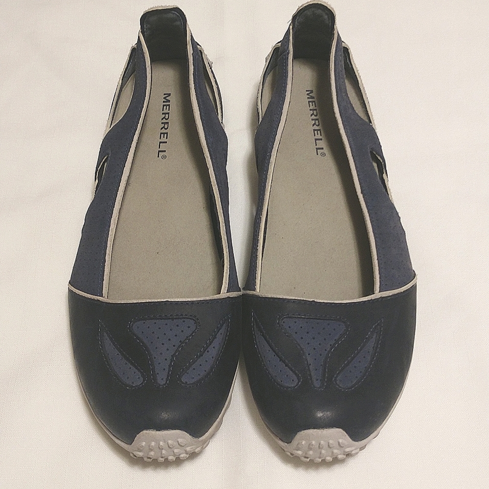 Merrell Oceania Navy Women's Size 10 Leather Slip On Shoes
